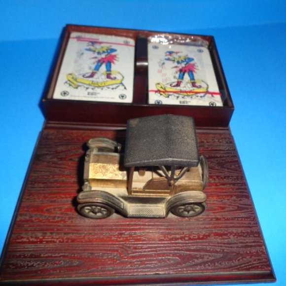 Vintage Model "T Ford Diecast Car Playing Cards Holder By Gift Co. Hong Kong - Picture 3 of 5